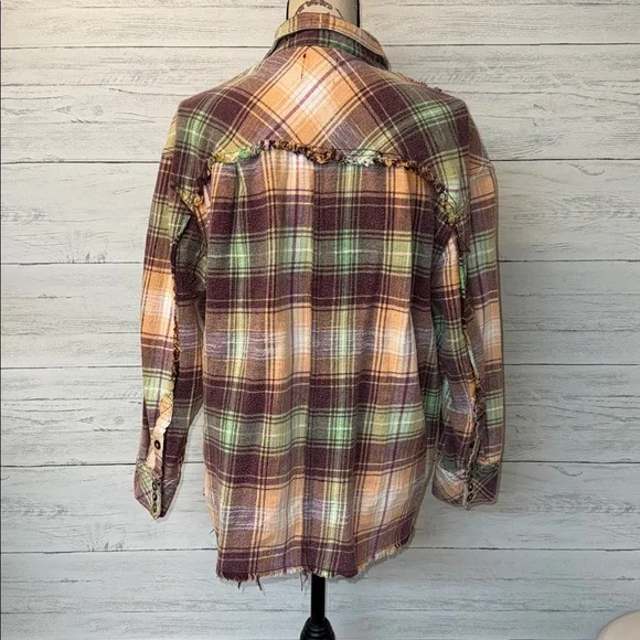 BDG Robbie Plaid Flannel Button-Up Shirt - Picture 6 of 7